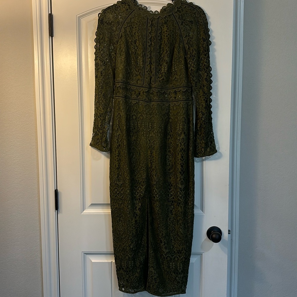 ASOS Olive Green Lace Cut out dress